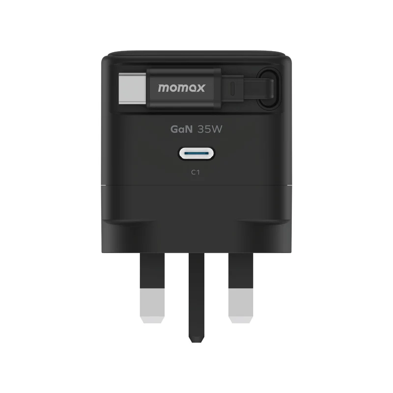 MOMAX 1-CHARGE+ 1 連接埠 GaN 35W 充電器，附可伸縮 USB-C線 [香港行貨]-DIGIBAL ONLINE