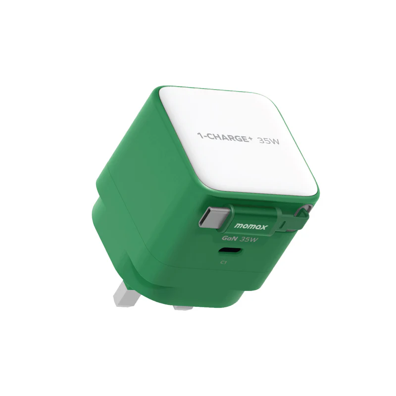 MOMAX 1-CHARGE+ 1 連接埠 GaN 35W 充電器，附可伸縮 USB-C線 [香港行貨]-DIGIBAL ONLINE