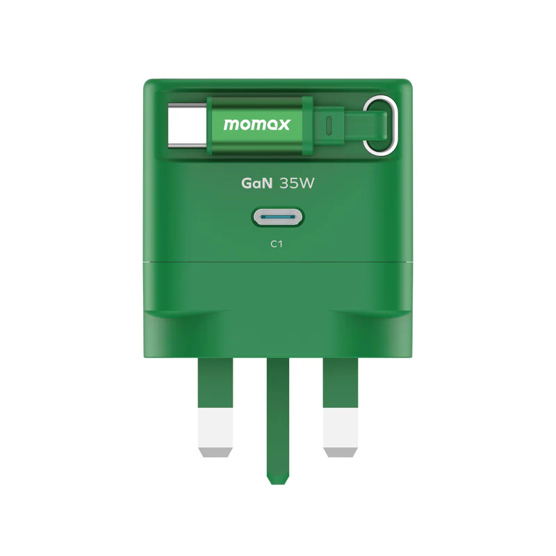 MOMAX 1-CHARGE+ 1 連接埠 GaN 35W 充電器，附可伸縮 USB-C線 [香港行貨]-DIGIBAL ONLINE
