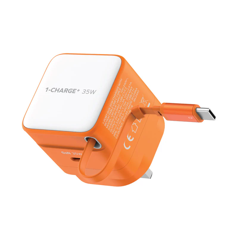 MOMAX 1-CHARGE+ 1 連接埠 GaN 35W 充電器，附可伸縮 USB-C線 [香港行貨]-DIGIBAL ONLINE