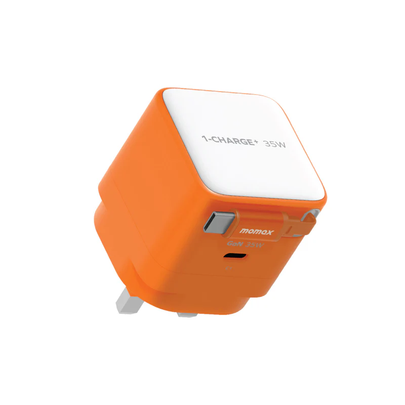 MOMAX 1-CHARGE+ 1 連接埠 GaN 35W 充電器，附可伸縮 USB-C線 [香港行貨]-DIGIBAL ONLINE