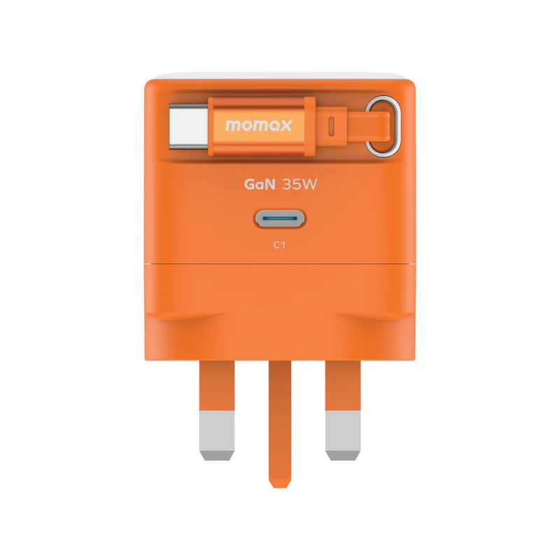 MOMAX 1-CHARGE+ 1 連接埠 GaN 35W 充電器，附可伸縮 USB-C線 [香港行貨]-DIGIBAL ONLINE