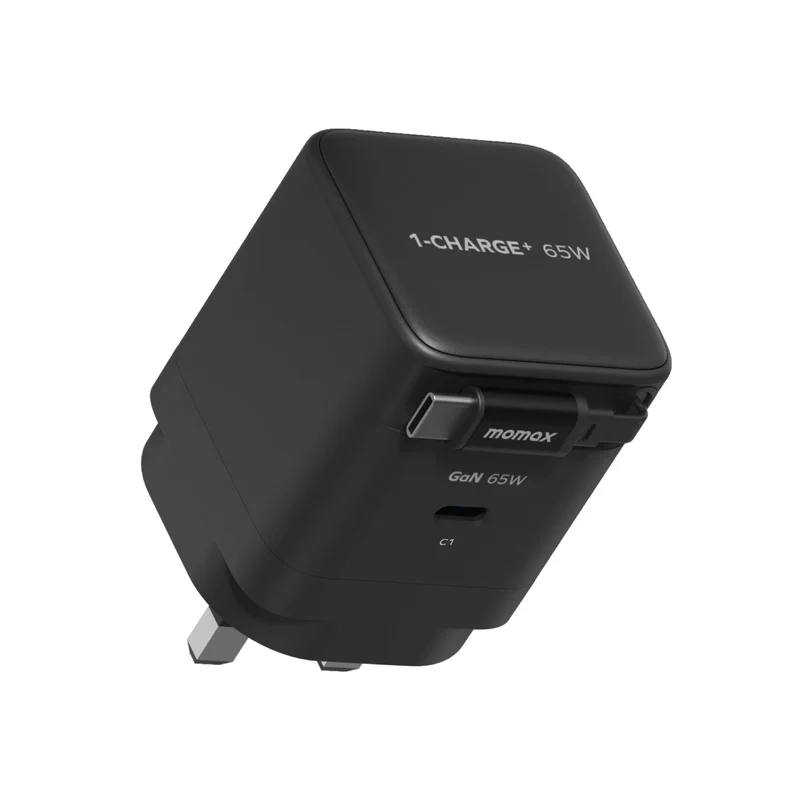 MOMAX 1-CHARGE+ 1 連接埠 GaN 65W 充電器，附可伸縮 USB-C線 [香港行貨]-DIGIBAL ONLINE