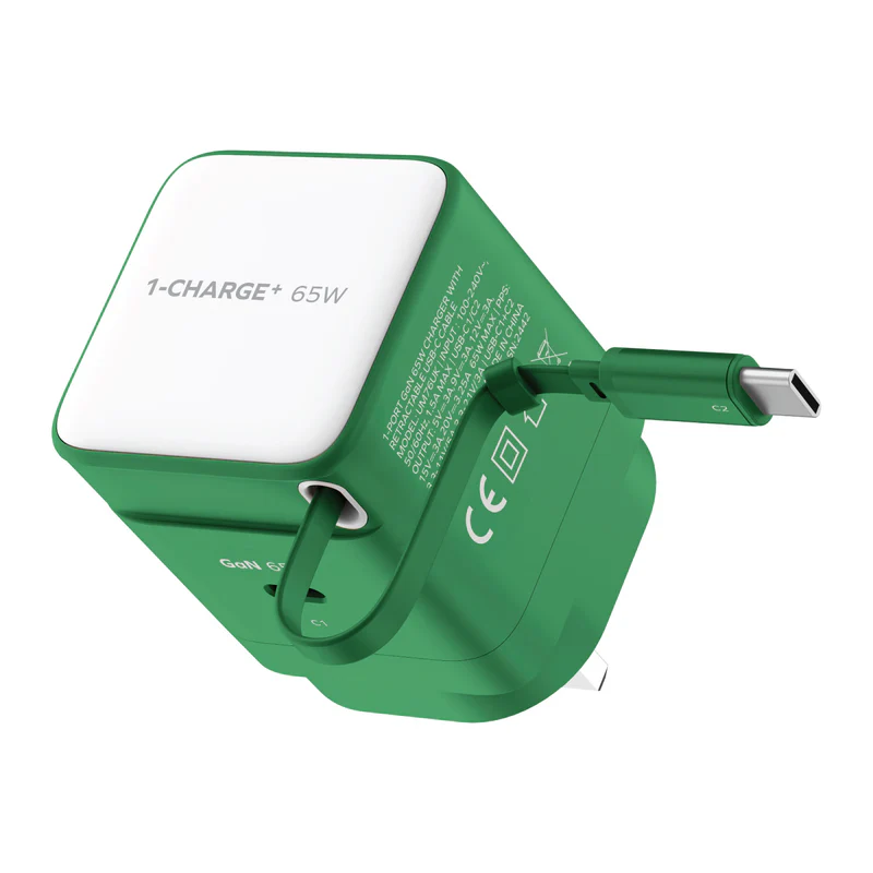MOMAX 1-CHARGE+ 1 連接埠 GaN 65W 充電器，附可伸縮 USB-C線 [香港行貨]-DIGIBAL ONLINE