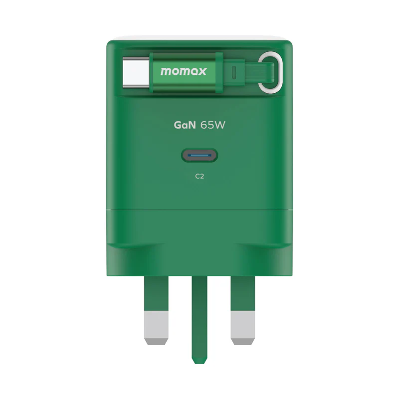MOMAX 1-CHARGE+ 1 連接埠 GaN 65W 充電器，附可伸縮 USB-C線 [香港行貨]-DIGIBAL ONLINE