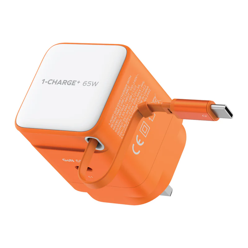 MOMAX 1-CHARGE+ 1 連接埠 GaN 65W 充電器，附可伸縮 USB-C線 [香港行貨]-DIGIBAL ONLINE