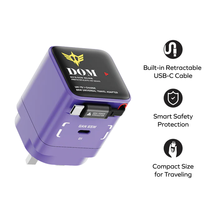 MOMAX 1-CHARGE+ 1 連接埠 GaN 65W 充電器，附可伸縮 USB-C 線 - 香港行貨-DIGIBAL ONLINE