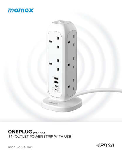 MOMAX ONEPLUG PD20W 2A2C 11位直立拖板 [香港行貨]-DIGIBAL ONLINE