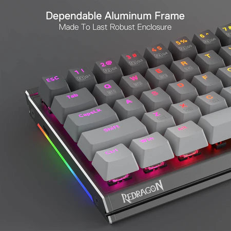 Redragon K641 68 Keys Aluminum RGB 機械電競鍵盤 - 鋁合金框架/藍+白漸變色鍵  - 紅軸[ 一年保養]-DIGIBAL ONLINE