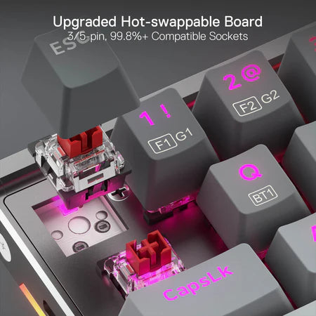 Redragon K641 68 Keys Aluminum RGB 機械電競鍵盤 - 鋁合金框架/藍+白漸變色鍵  - 紅軸[ 一年保養]-DIGIBAL ONLINE