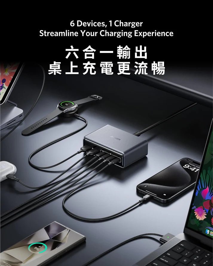 Anker Prime Charger (200W, 6 Ports, GaN) 6輸出桌上充電器 [香港行貨] - DIGIBAL ONLINE4