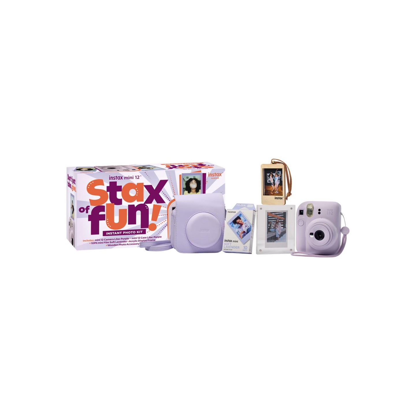 FUJI Instax Mini 12 Stax of Fun Instant Photo Kit (Purple) (White Film) 平行進口