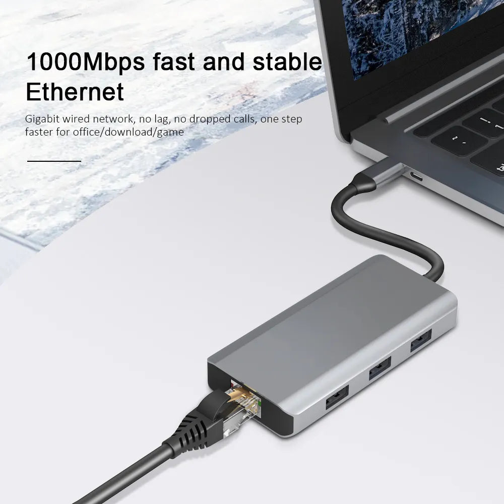 DIGIBAL 8 in 1 100WPD USB 3.0 HDMI 4K@60HZ多功能集線器 [香港行貨]-DIGIBAL ONLINE