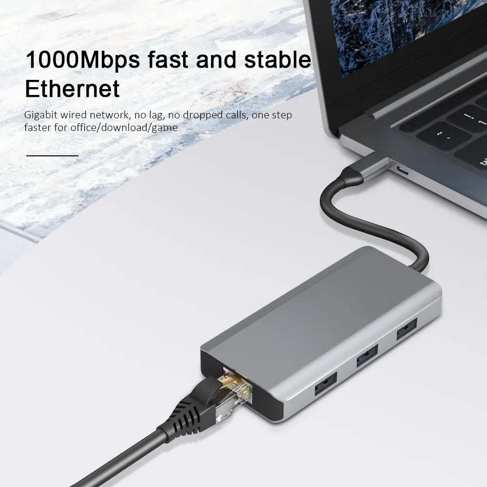 DIGIBAL 8 in 1 100WPD USB 3.0 HDMI 4K@60HZ多功能集線器 [香港行貨]-DIGIBAL ONLINE