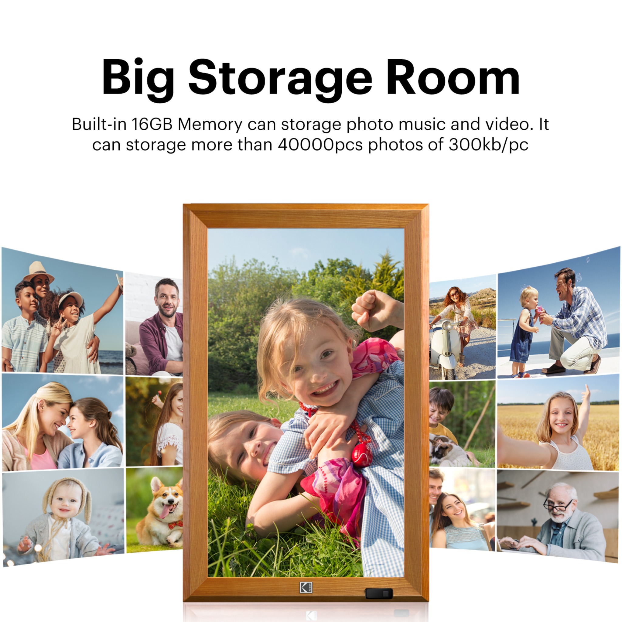 Kodak WF-173V Wall-Mounted Photo Frame with WiFi - Genuine Product