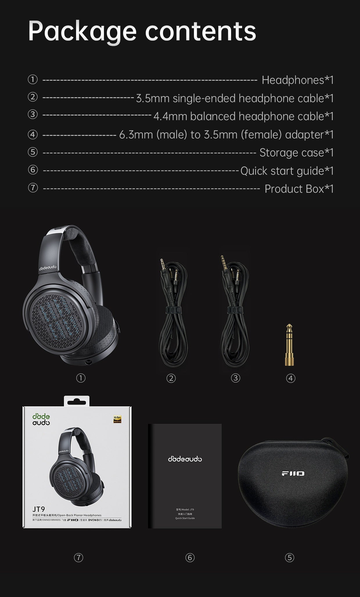 FiiO JT9 包裝內容