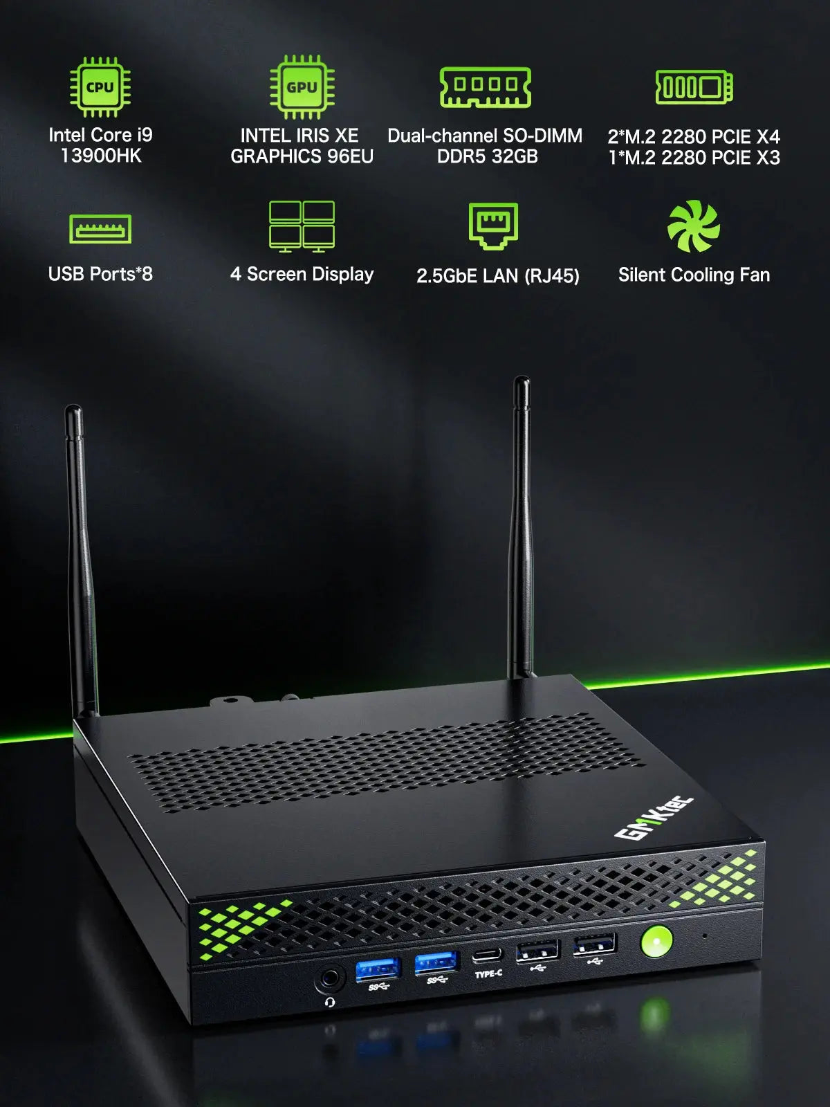 GMKTEC NucBox K10 Intel Core i9-13900HK 14C Mini Computer (CS-GNBK10V) [Hong Kong Genuine Product]