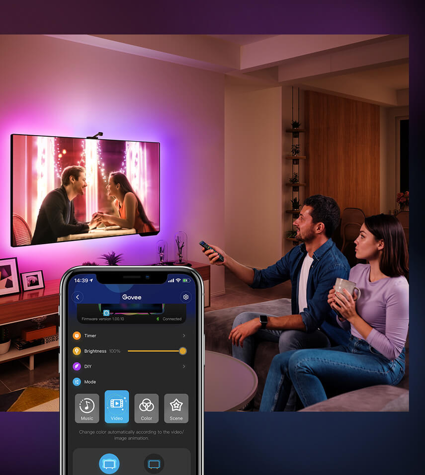 Govee DreamView T1 Wi-Fi 電視背光套件，帶智能 APP 控制