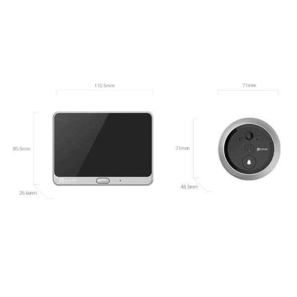 EZVIZ DP2 (2K) 無線智能攝像頭及門鈴 (CS - DP2 - R100 - 6E3WPFBS) [香港行貨] - DIGIBAL ONLINE2