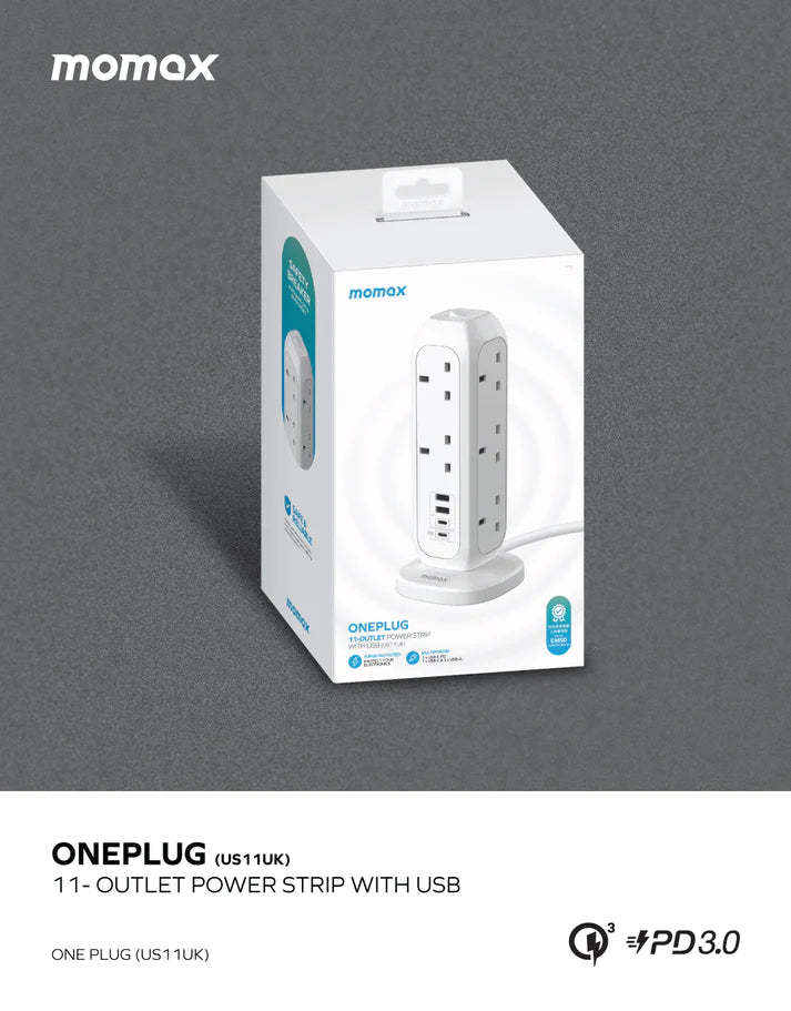 MOMAX ONEPLUG PD20W 2A2C 11位直立拖板 [香港行貨]-DIGIBAL ONLINE