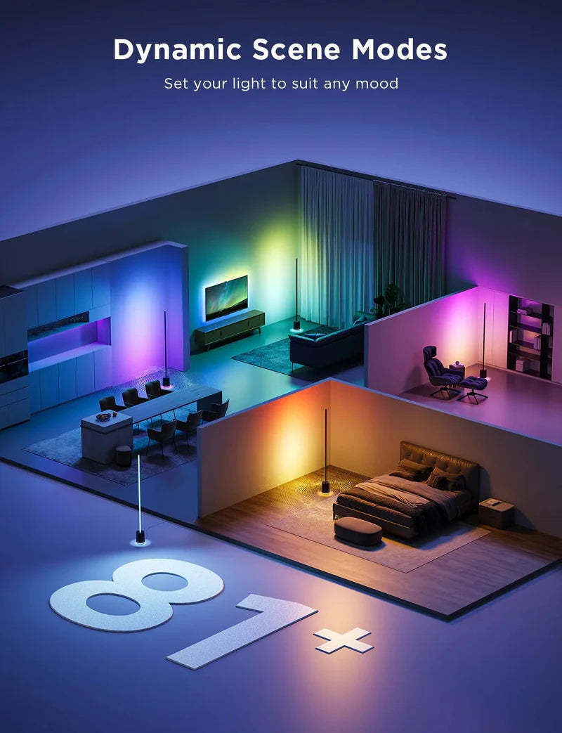 Govee RGBICWW 轉角落地牆燈 Pro (黑色) [香港行貨]-DIGIBAL ONLINE