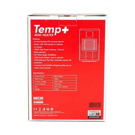 MICHI Temp+ 700W PTC 室內陶瓷桌面暖風機 [香港行貨]-DIGIBAL ONLINE