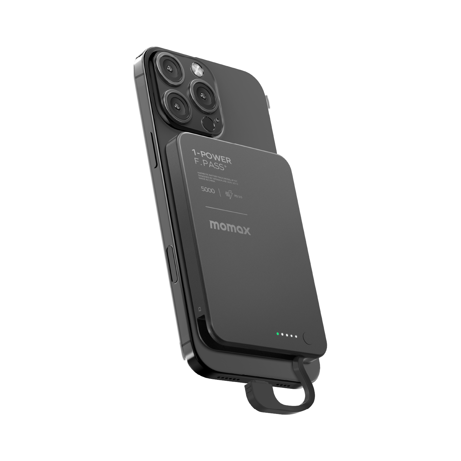 Momax 1-Power F.Pass+ 5000mAh 磁力帶線流動電源 (CCC 認證) IP157 [香港行貨]-DIGIBAL ONLINE