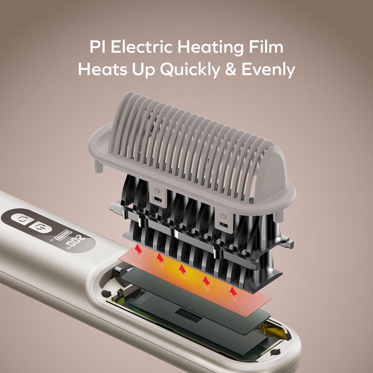 MOMAX - 1-Care Sleek 旅行無線負離子直髮梳 (鈦色) (HL19L) [香港行貨一年保養]