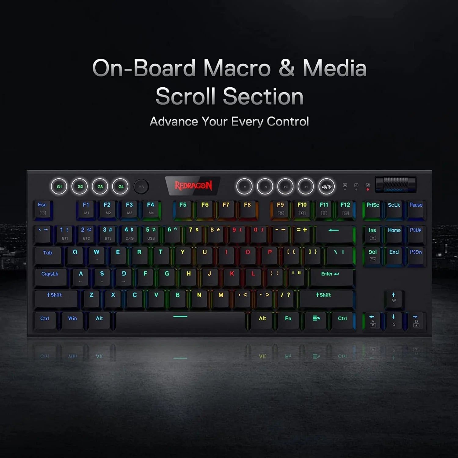 Redragon K621 Horus TKL  Low Profile 超薄無線 RGB 機械式電競鍵盤 - 紅軸 [香港行貨]-DIGIBAL ONLINE