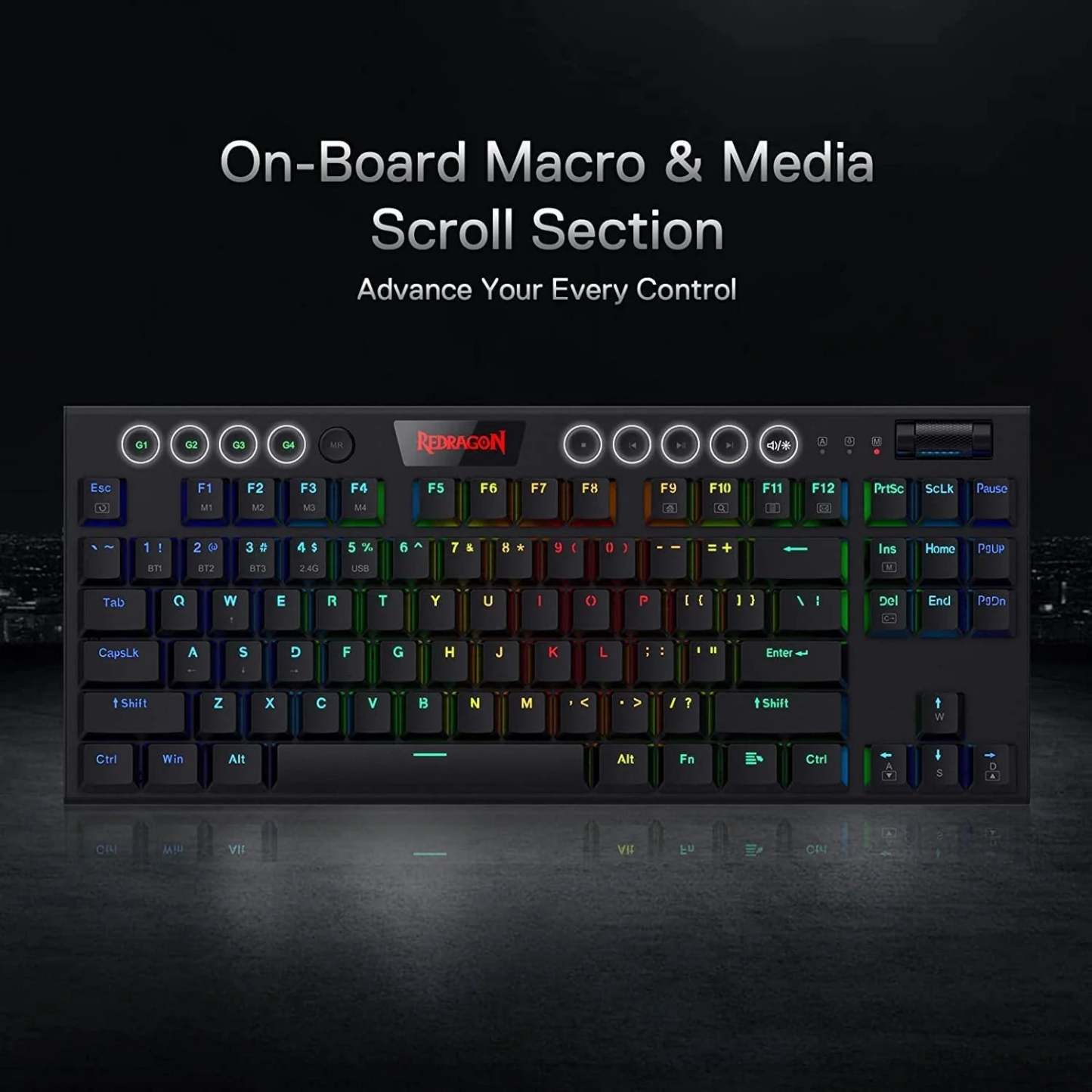 Redragon K621 Horus TKL  Low Profile 超薄無線 RGB 機械式電競鍵盤 - 紅軸 [香港行貨]-DIGIBAL ONLINE