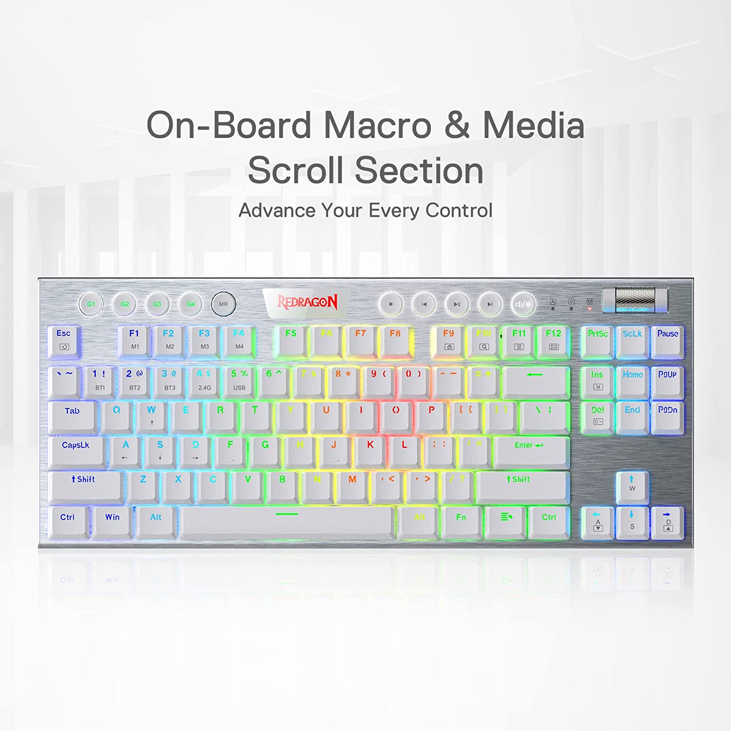 Redragon K621 Horus TKL 87 KEYS  Low Profile 超薄無線 RGB 機械式電競鍵盤 - 紅軸 [香港行貨]-DIGIBAL ONLINE