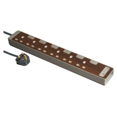 Schneider 13A 六位獨立開關安全插座 連兩位USB充電插座 (連3米線) 胡桃木 - TSH36U_3_WD_C5 [香港行貨] - DIGIBAL ONLINE