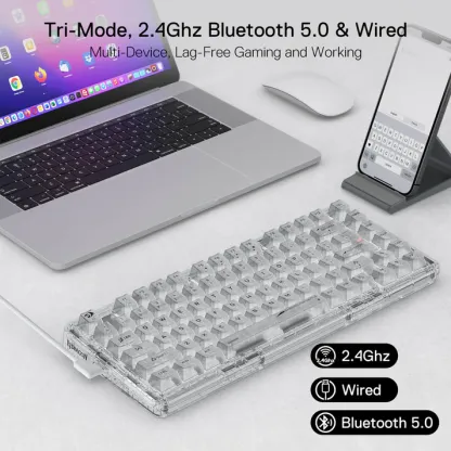 Redragon ELF PRO K649 Wireless Transparent Keyboard 無線電競鍵盤 - 透明水晶軸 [ 一年保養]