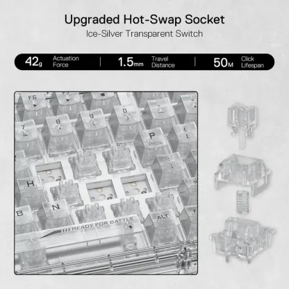 Redragon ELF PRO K649 Wireless Transparent Keyboard 無線電競鍵盤 - 透明水晶軸 [ 一年保養]