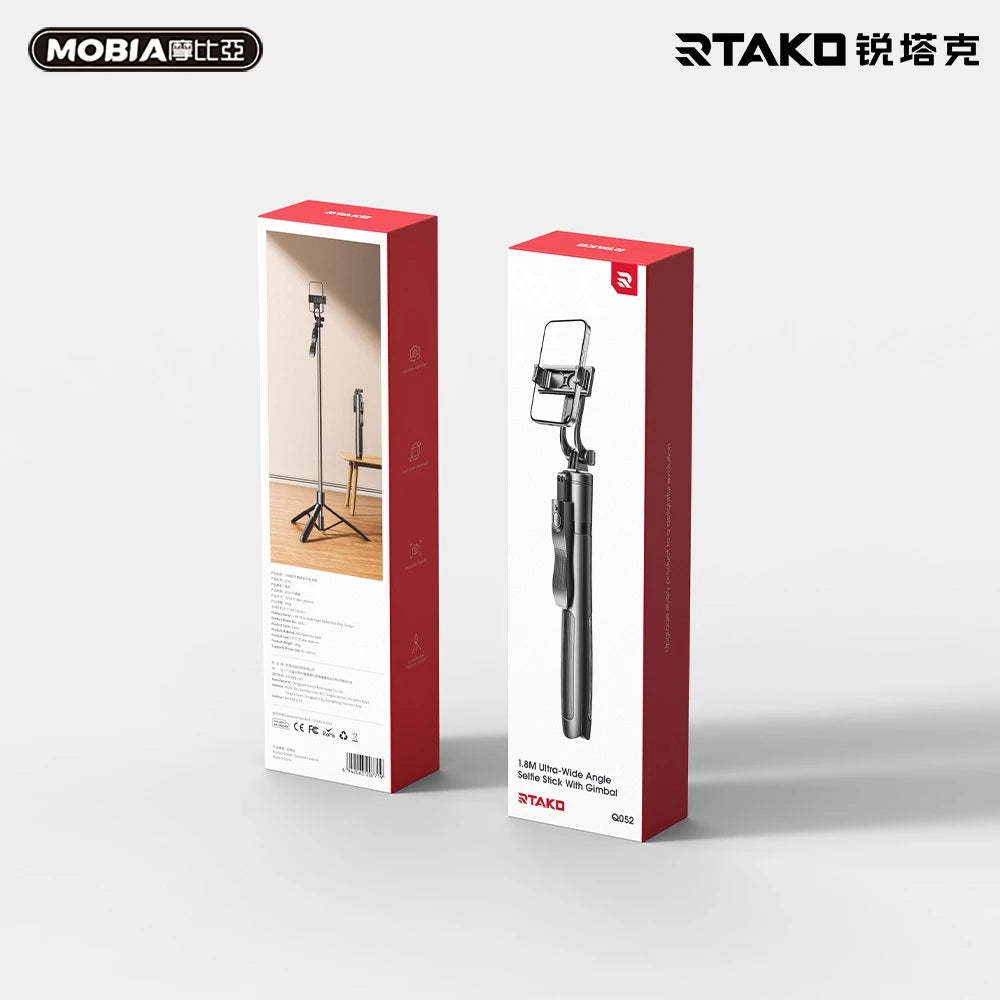 RTAKO Q052 1.8M 單夾手機三腳架自拍杆【 含遙控器】三軸承重防抖  [香港行貨]-DIGIBAL ONLINE