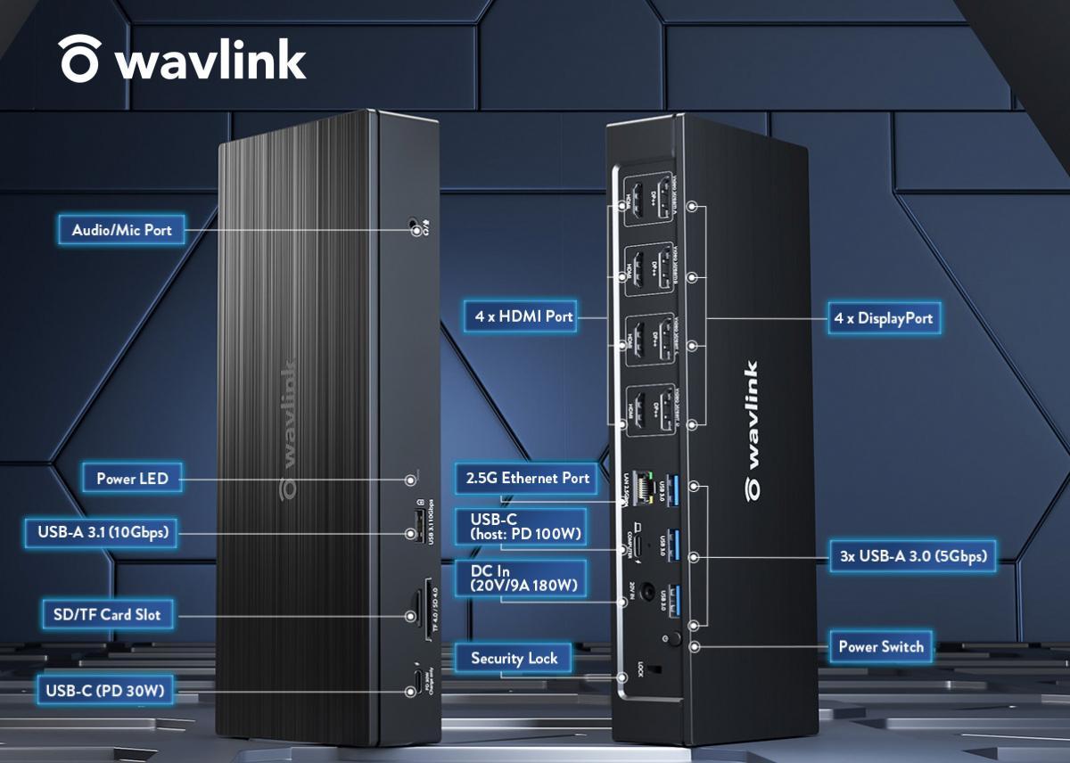 WAVLINK WL-UG69PD10 4 顯示器 4K 多功能擴展器 [香港行貨] - DIGIBAL ONLINE3