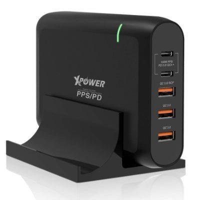 XPower DC120 120W 2xType-C PD3.0/QC4+ 連 3xUSB QC3.0 USB快充充電器 [香港行貨]-DIGIBAL ONLINE