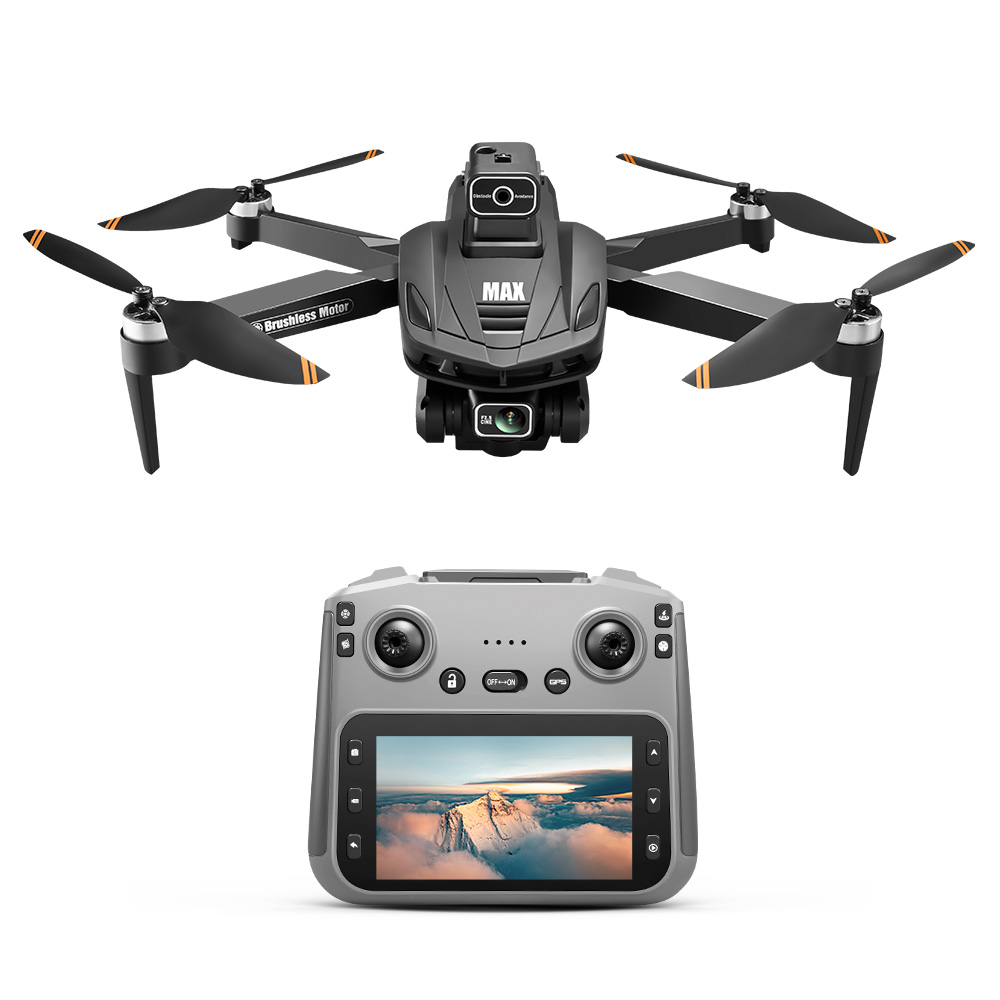 Drone with remote control, screen, and GPS