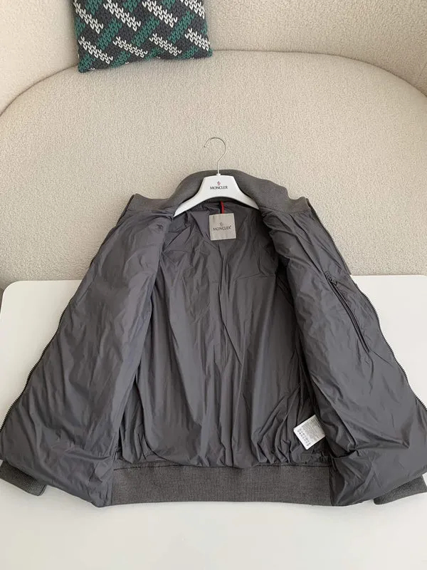 Moncler Padded Wool Zip-Up Cardigan Black/Dark Gray モンクレール パッド入りウール ジップアップ カーディガン ブラック/ダークグレー