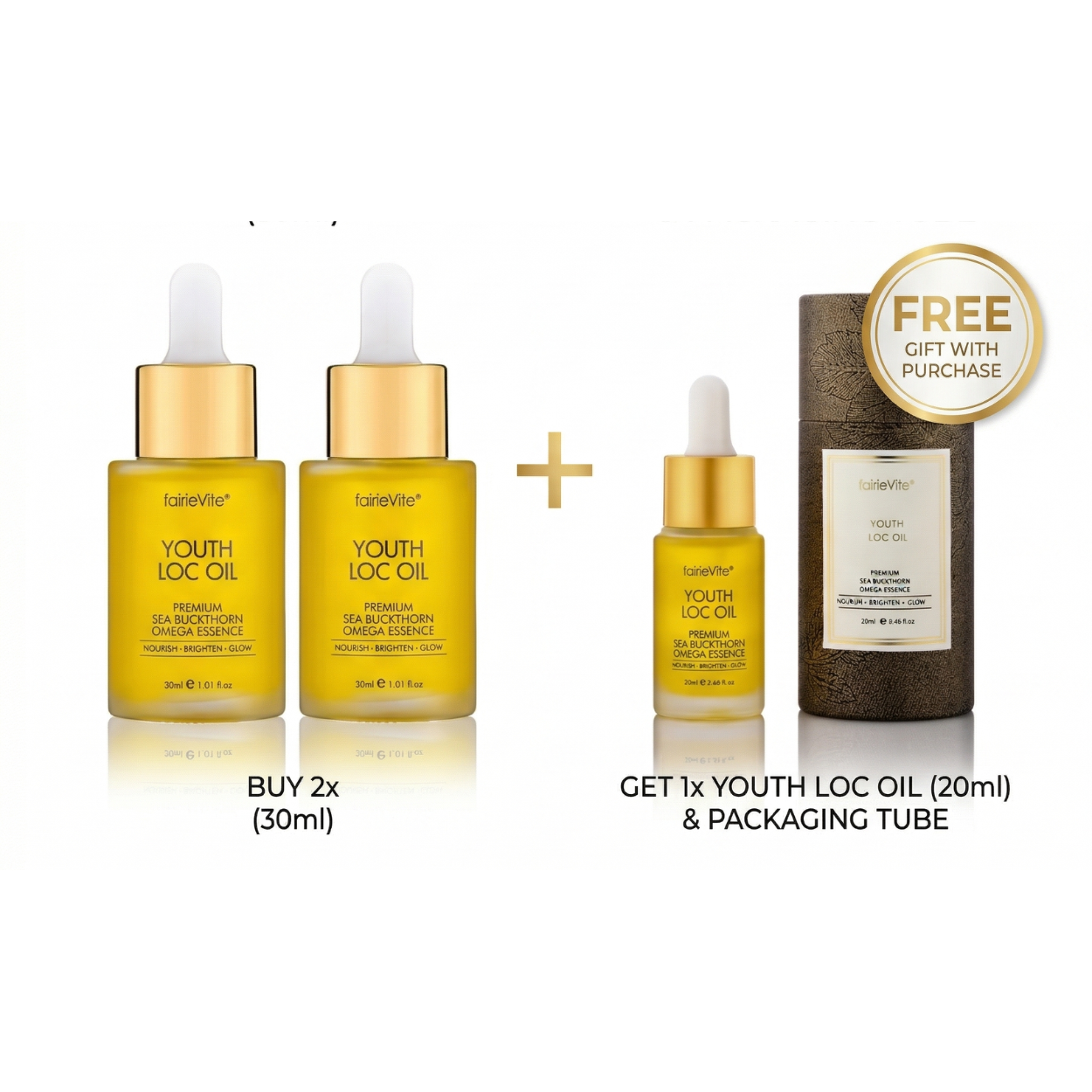 The Glow Duo fairieVite Intensive Youth Loc Oil (30ml × 2)– Beyond Glass Skin, Healthy & Lasting Glow