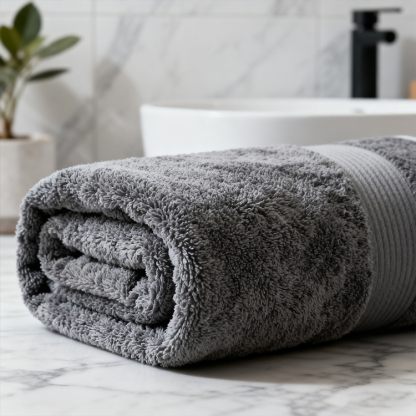 深灰色柔軟浴巾