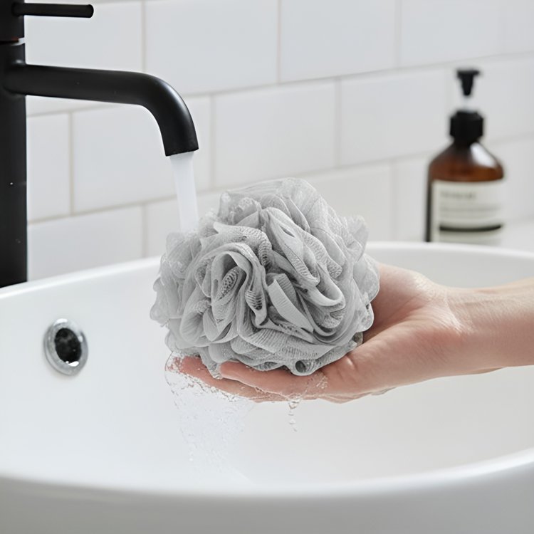 灰色沐浴起泡球五入裝展示