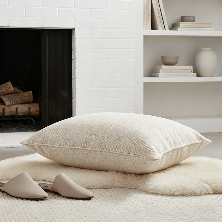 米白色針織抱枕