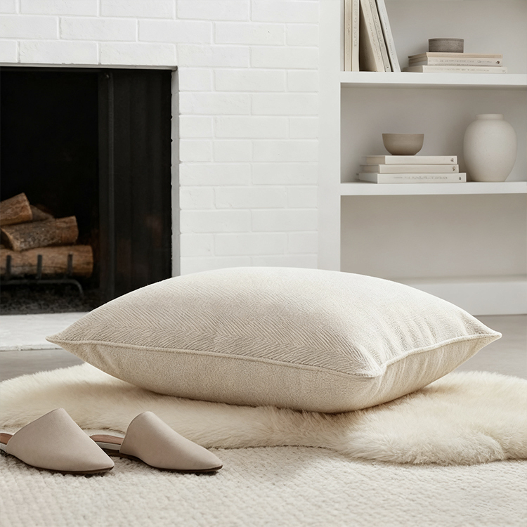 米白色針織抱枕