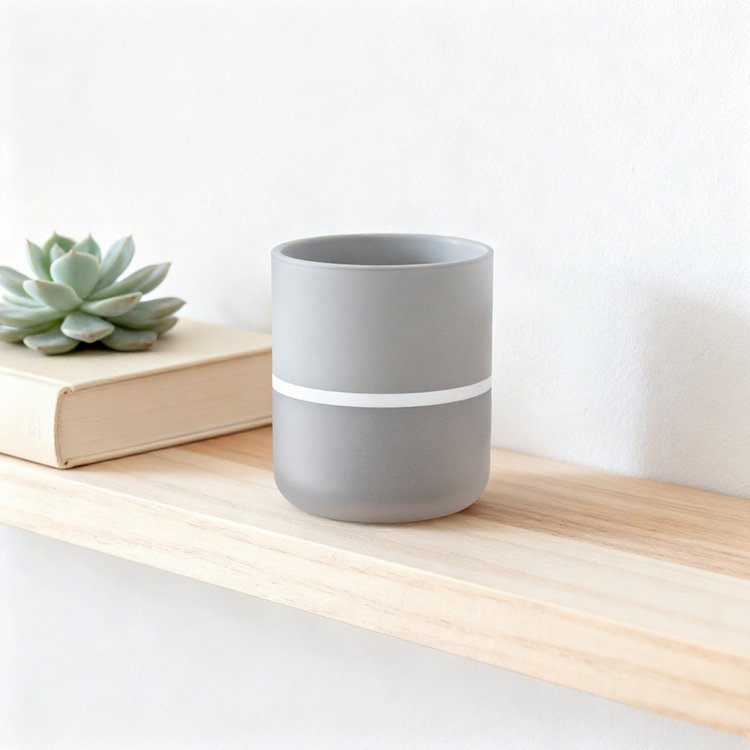 現代簡約灰色咖啡杯設計