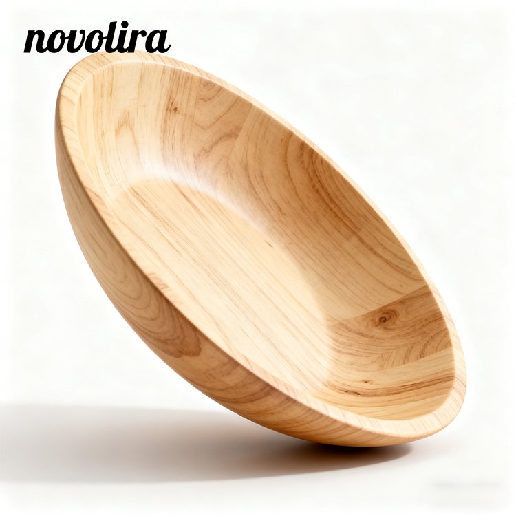 簡約INS風淺木色圓盤擺放於餐桌