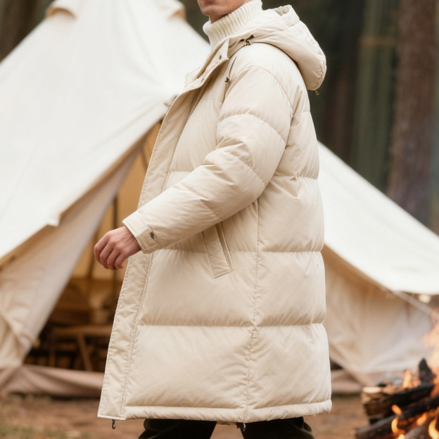 남성용 겨울 롱 다운 코트