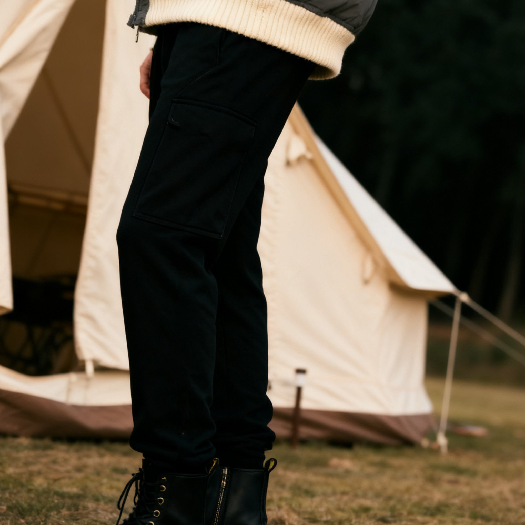 편안한 남자 면바지 착용샷