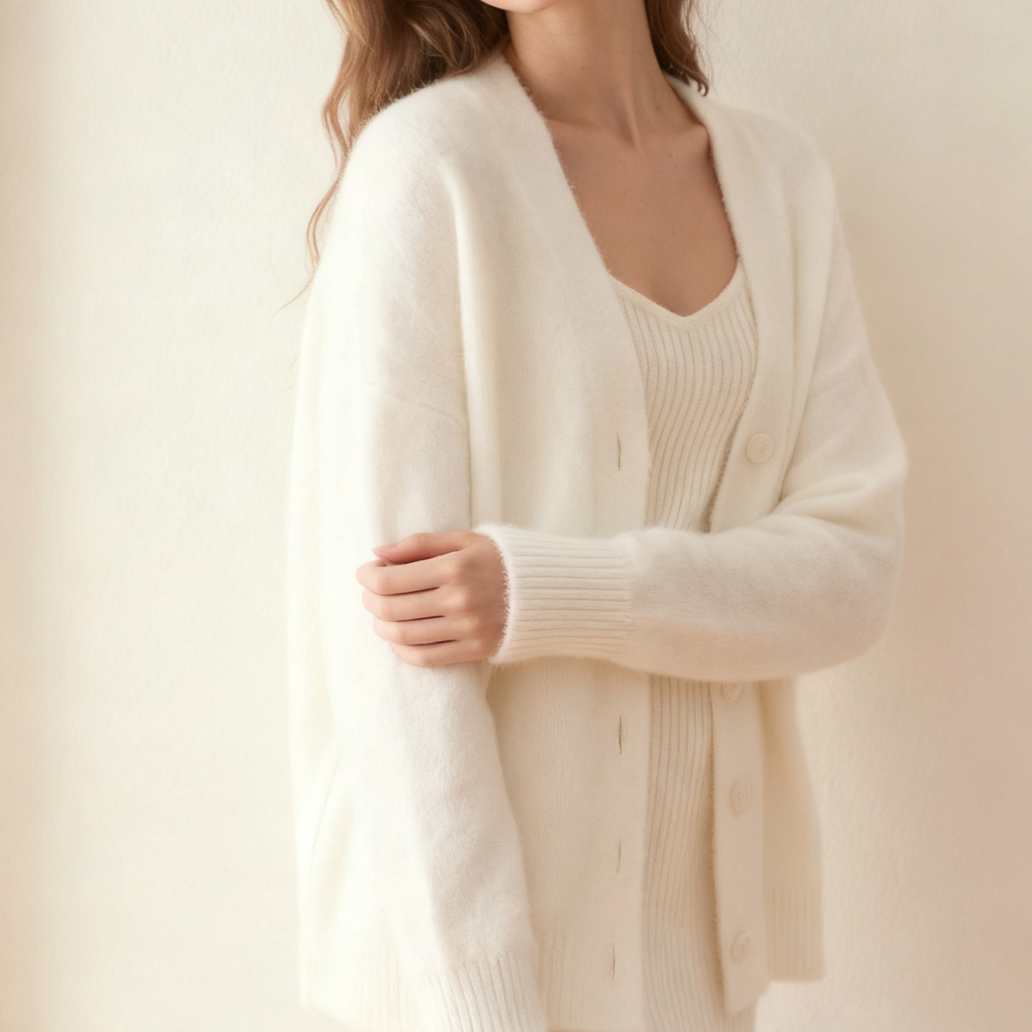 여성 데일리 니트 가디건 코디