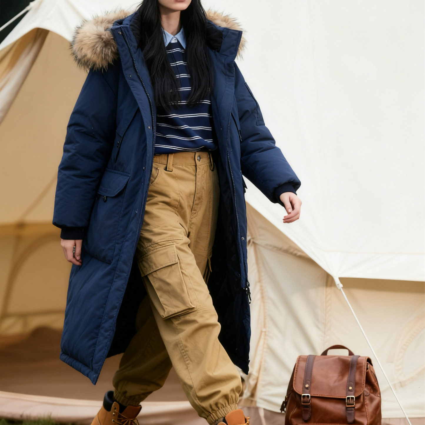 여성용 롱 패딩 다운 재킷